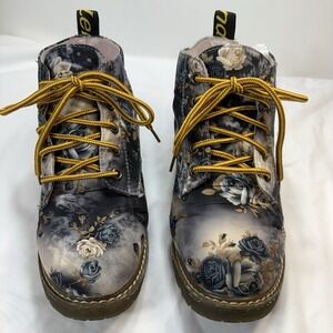 Blowfish Malibu Floral Combat Boots EU37US6.5 Lug Sole Grunge Cottagecore Spring